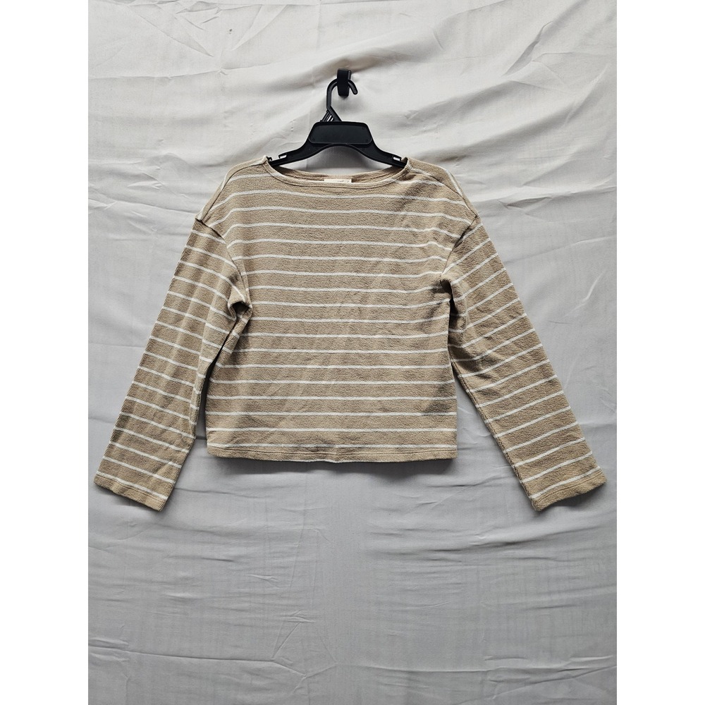 Universal Thread Womens Striped Pullover Brown Cotton Casual Size XS